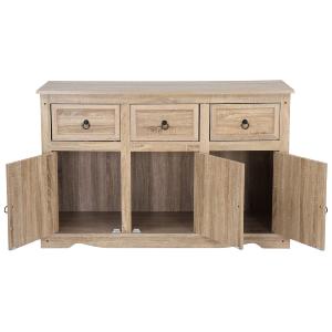 Commode bois naturel, style campagnard, 3 tiroirs