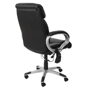 FAUTEUIL BUREAU,  cuir noir, 6 points de massage