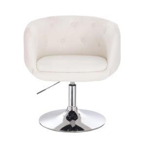 Fauteuil Design Club confort, cuir textile blanc