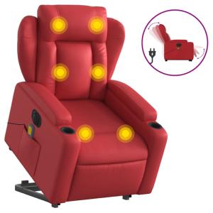 FAUTEUIL massant et chauffant, électrique en cuir rouge, modèle REDCOOL1
