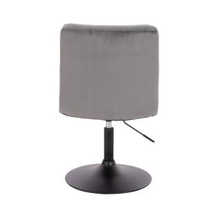 Fauteuil pivotant, grand confort, velour gris