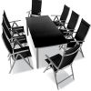 SALON de jardin en ALUMINIUM noir/8 chaises