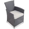 SALON DE JARDIN 8 places, en POLY-ROTIN, gris