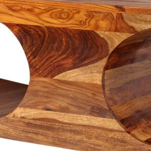 TABLE basse 90 cm, en bois massif exotique, INDIA