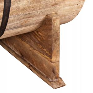 TABLE basse, demi fût en bois de manguier