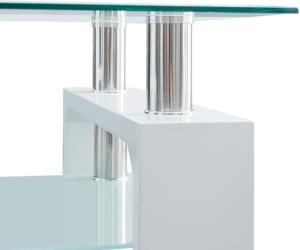 Table basse en verre design, blanche