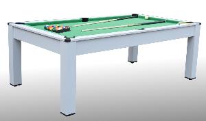 Table BILLARD/ping-pong, blanche avec plateau salle à manger, 215 cm