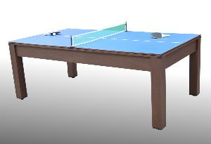 Table BILLARD/ping-pong, marron, avec plateau salle à manger, 215 cm