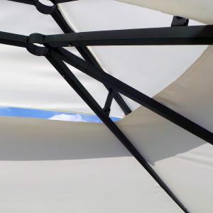 Tonnelle de Jardin 3 x 4 m avec Éclairage LED Solaire et Rideaux