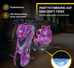 TROTTINETTE DRIFT électrique, 250 W, avec LEDS, violet