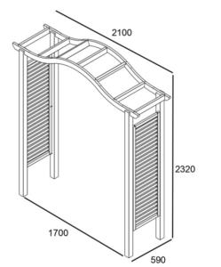 Arche de jardin XXL PATERNE en bois massif traité – passage large 210 cm