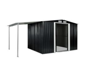 ABRI de jardin en métal galvanisé noir, 8 m²