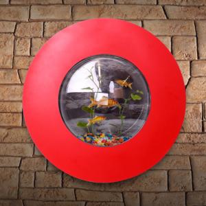 AQUARIUM mural, 560 mm, aluminium/verre, rouge
