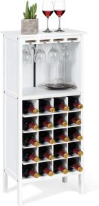 MEUBLE rangement bouteilles, bois massif blanc