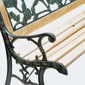 Banc de jardin en bois massif et fonte, 4 décors