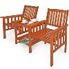 BANC de jardin double avec table en ACACIA