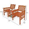 BANC de jardin double avec table en ACACIA
