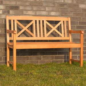 Banc de jardin en bois massif exotique, huilé