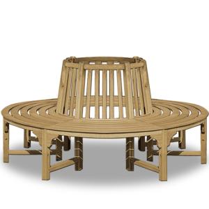 BANC de jardin tour d'arbre en teck, 160 cm
