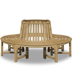 BANC de jardin tour d'arbre en teck, 160 cm