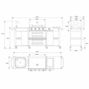 BARBECUE GAZ  INOX / MEUBLE CUISINE EXTERIEUR