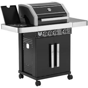 BARBECUE de luxe INOX 4 brûleurs, noir