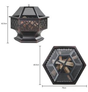 Brasero de jardin Ø 70 cm avec couvercle – Tisonnier et housse – ACCAPULCO