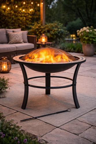 Brasero extérieur avec fonction grill Ø 90 cm – Mosaïque – Modèle MADRID