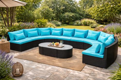 Salons/canap�s de jardin r�sine tress�e, rotin