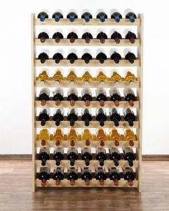 CASIER A VIN, BOIS massif 63 bouteilles, naturel