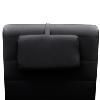 CHAISE longue cuir en noir, avec appui-tête 