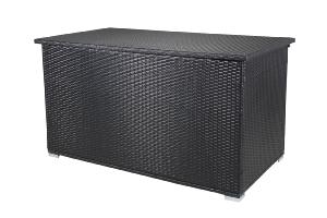 COFFRE géant en résine tressée/alu, 760 litres, noir