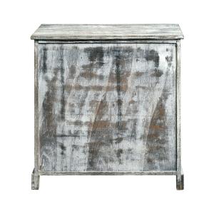 Commode bois avec 3 paniers, blanc/gris