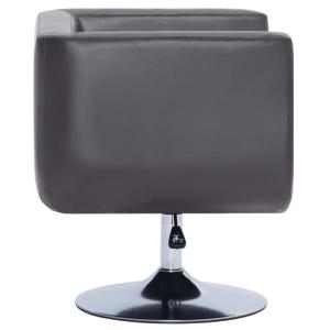 Fauteuil Design Club, cuir, gris