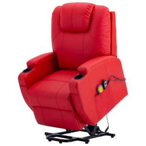 FAUTEUIL massant et chauffant, électrique en cuir rouge, modèle REDCOOL1