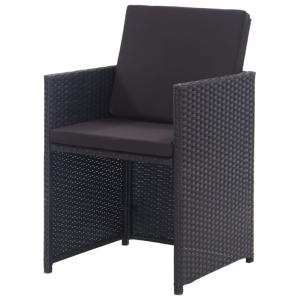 Salon de jardin résine tressée noir, LUXE, 12 fauteuils, modèle RIO