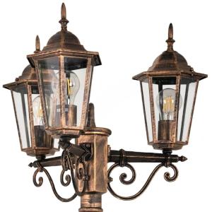 Lampadaire Extérieur 260 cm en Aluminium Moulé – Éclairage de Jardin Rétro