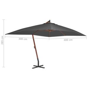 PARASOL géant 4.00 M x 3.00 M, anthracite