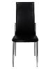 CHAISES salle à manger, simili cuir noir, lot de 4 pièces
