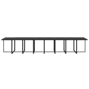 Salon de jardin XXXL, résine tressée noir, 445 cm, 20 places