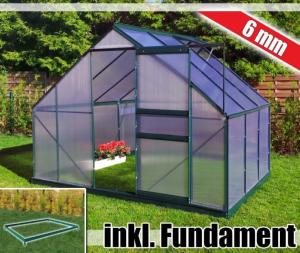 SERRE de JARDIN vert, aluminium/polycarbonate 6 mm, 4,75 M²