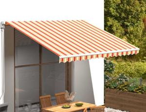 STORE BANNE 3 x 2.5 m, manuel, toile beige/rouge