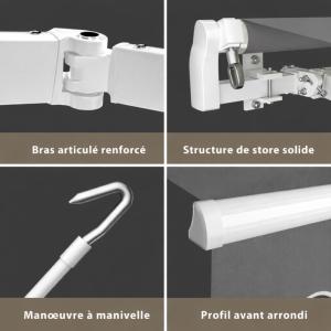 STORE BANNE 300 x 250 cm avec auvent 120 cm, motorisé