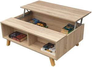 TABLE basse, 100 x 65 cm, plateau relevable, chêne, modèle THALES