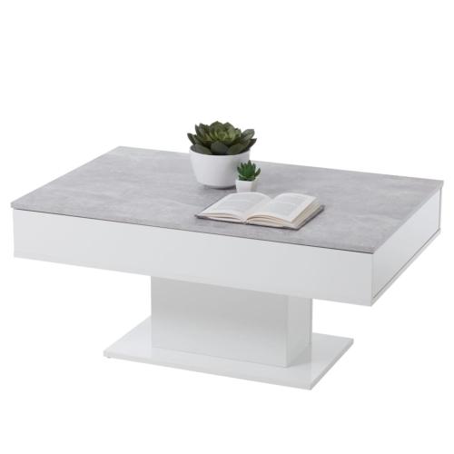 TABLE basse coulissante, 100 x 65 cm, gris béton