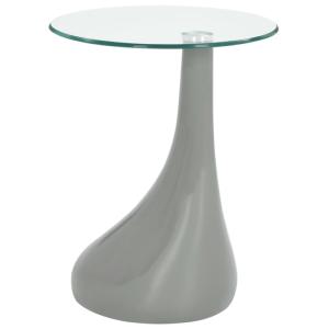 TABLE basse  en verre trempé et fibre de verre, gris brillant