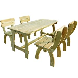 TABLE jardin, avec 4 chaises, type pique-nique bois massif