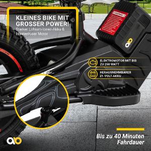 VELO ELECTRIQUE enfant, 250 watts, roues 12 pouces, noir/ rouge