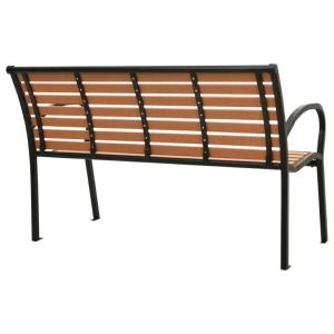 Banc de jardin en métal et composite marron