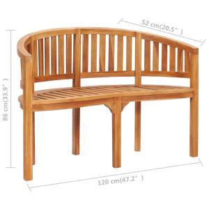 Banc de jardin 120 cm, demi cercle en teck massif